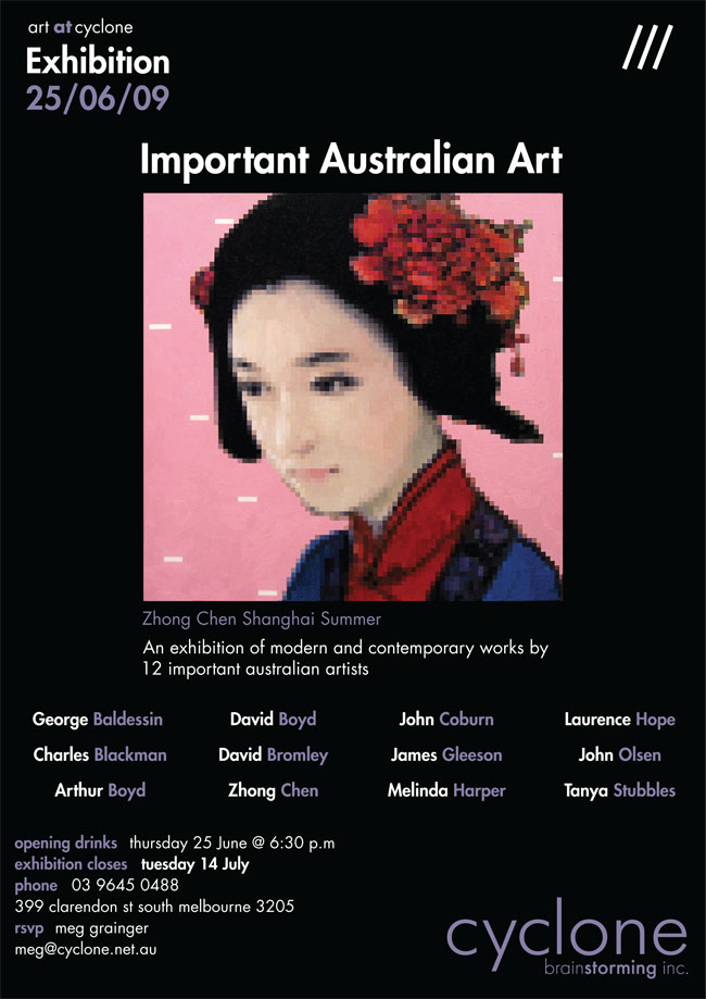 Art @ Cyclone Important Australian Art invitation, June 2009